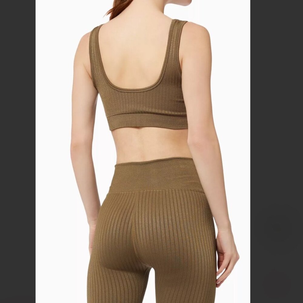 GOOD AMERICAN Shine Tank Bralette in Ribbed Nylon - Picture 3 of 13
